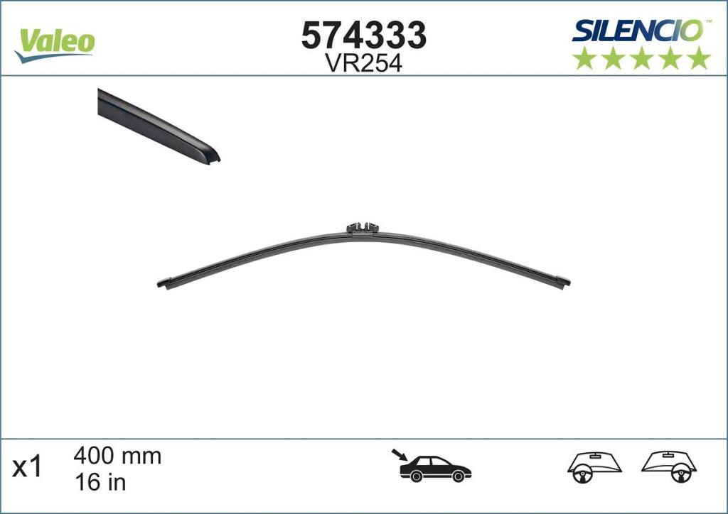 Limpiaparabrisas (Escobillas) VALEO VR254 - ref. 574333